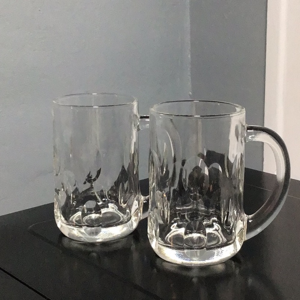 Vintage Thumbprint Beer Mugs Set of Two